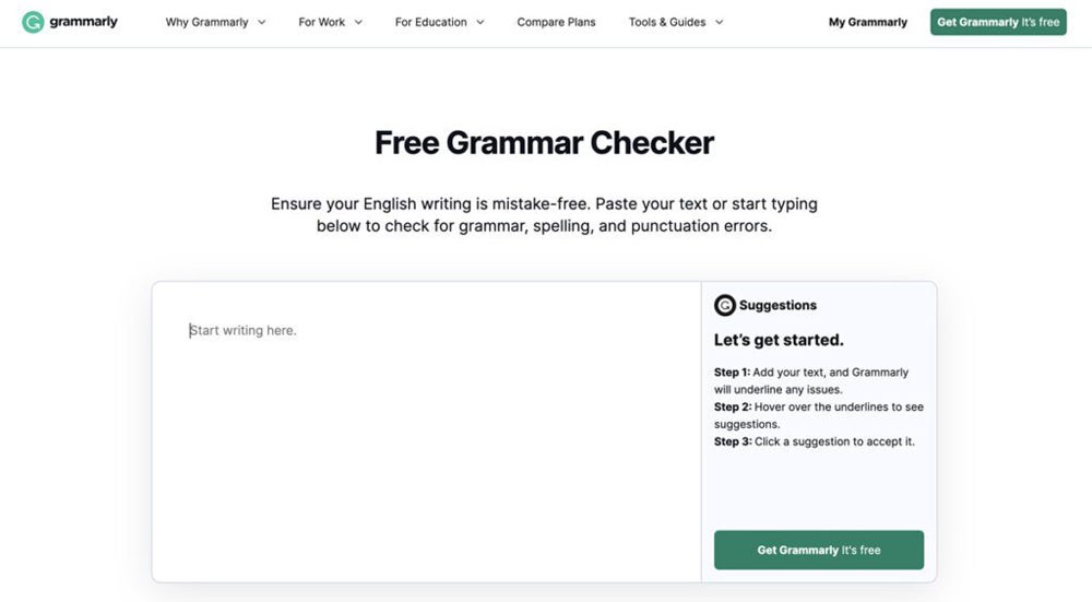 Grammarly grammar checker.